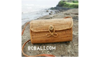 ata grass rattan handbag purses ladies long handle leather